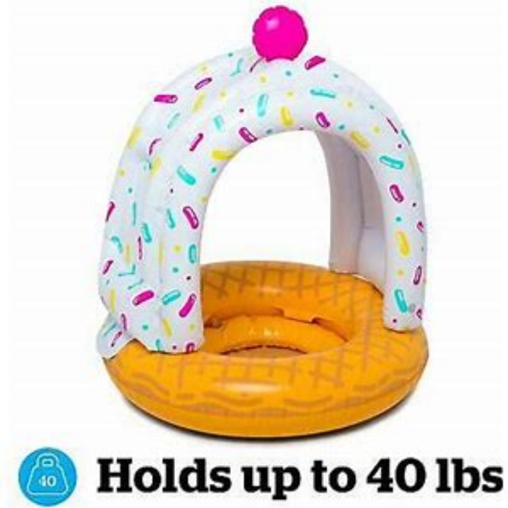 Ice Cream Cone Baby Float With Canopy - Picture 2 of 3
